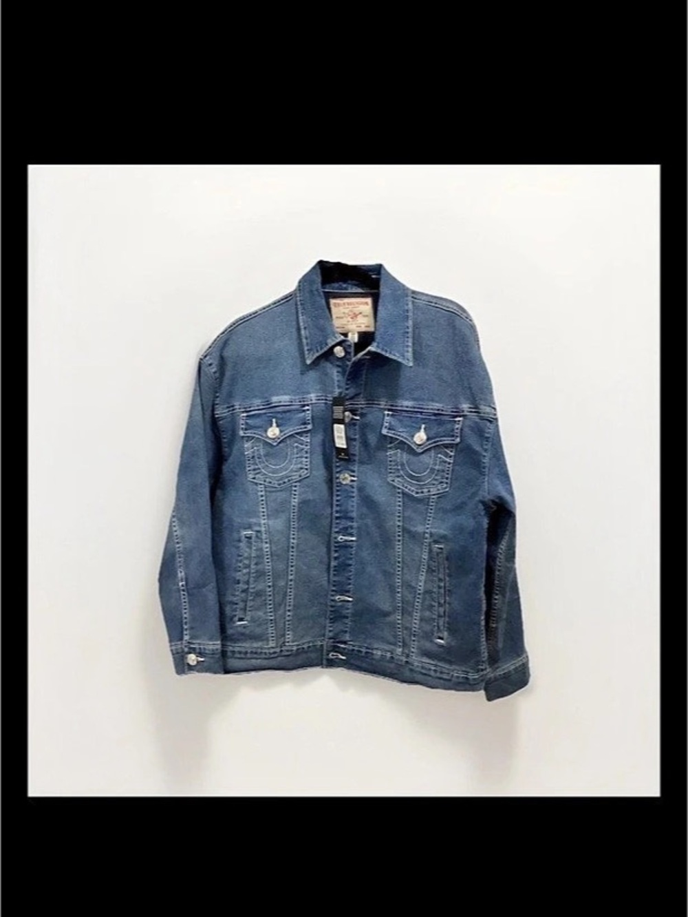 True Religion Horseshoe Denim Jacket Blue Size Medium NWT